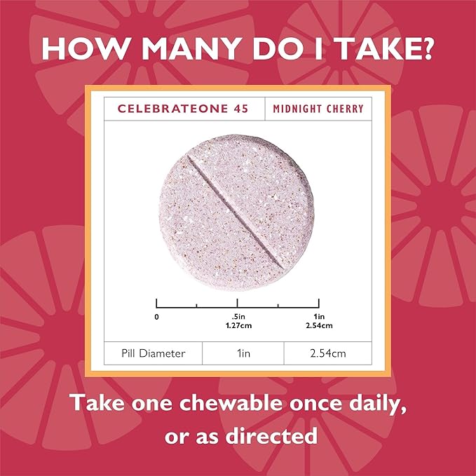 Celebrate Vitamins CelebrateONE 45 Chewables, 45mg Iron - One A Day Bariatric Multivitamin, Essential Vitamins & Minerals - Gastric Bypass & Sleeve Gastrectomy Supplement - Cherry (90 Tablets)