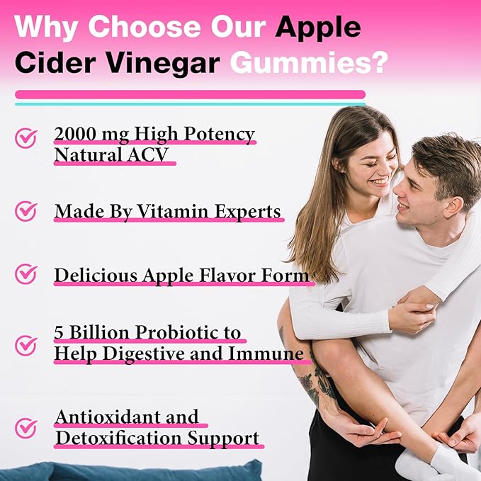Apple Cider Vinegar Gummies, Fast Ripped Keto ACV Gummies, Max Strength 2000mg, Formulated with Green Tea, B6 & B12, Probiotics, ACV Gummies for Metabolism, Digestion, Detox & Cleanse, 120 Gummies