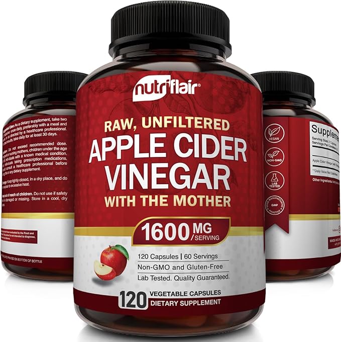 Apple Cider Vinegar Capsules with The Mother - 120 Vegan ACV Pills - Best Supplement for Healthy Weight Loss, Diet, Keto, Digestion, Detox, Immune - Powerful Cleanser & Appetite Suppressant Non-GMO