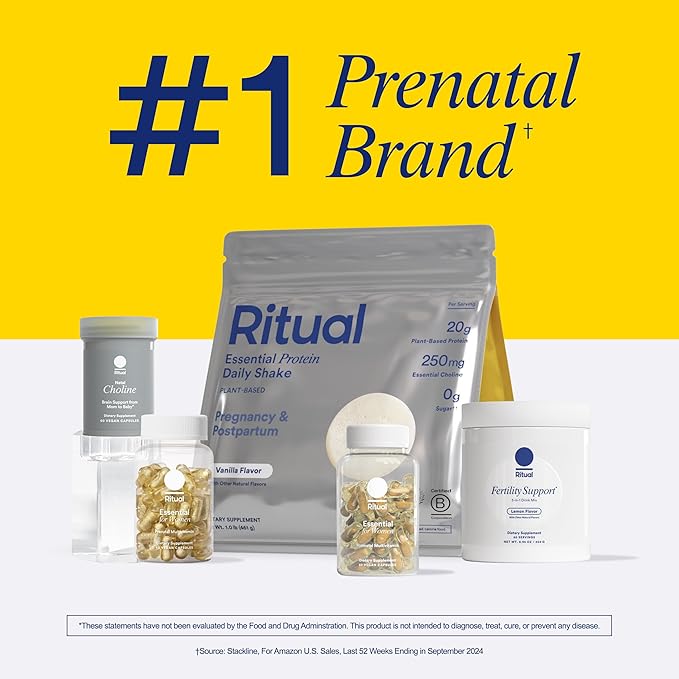 Ritual Fertility Support Supplement 3-in-1 Drink-Mix Formulated to Support Conception Outcomes with Clinically-Studied Ingredients (CoQ10, NAC, Myo-Inositol) and Designed with an OB/GYN. 60 Servings.*