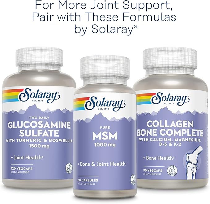SOLARAY Glucosamine Chondroitin and Hyaluronic Acid, 1500mg/1000mg/20mg 90 Capsules