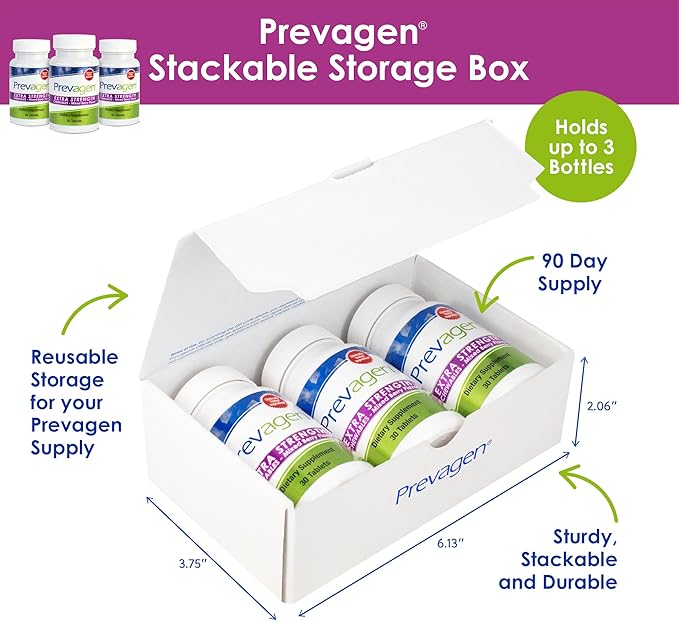 Prevagen Extra Strength 20mg, 30 Chewables|Mixed Berry-3 Pack|with Apoaequorin & Vitamin D with Attractive and Stackable Prevagen Storage Box