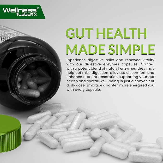 Digestive Enzymes with Probiotics and Prebiotics - 450mg - 5 Billion CFUs - Pure Super Enzymes for Digestion Capsules - 120 Capsules, Digestive Enzymes for Women & Men Support Digestive - 2 Packs