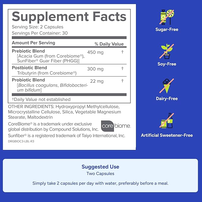 Gundry MD® Bio Complete 3, 3-in-1 Probiotics for Gut Health, Probiotic Supplements for Digestion, Supplement Supporting Bloating, Gas, Food Cravings, Energy Levels, Skin, and Focus, 30 Day Supply