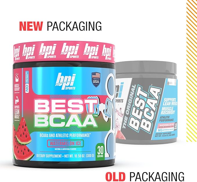 BPI Sports Best BCAA - BCAA Powder Post Workout Sports Drink with Branched Chain Amino Acids for Hydration & Recovery, for Men & Women - Watermelon Ice - 30 Servings