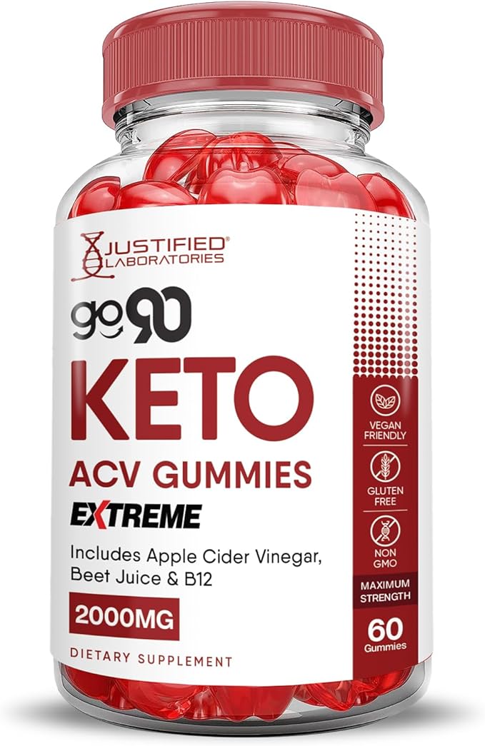 (5 Pack) Go 90 Keto ACV Gummies Extreme 2000MG Go90 Keto Gummies Apple Cider Vinegar Formulated with Pomegranate Beet Juice Powder B12 Vegan Non GMO 300 Gummys