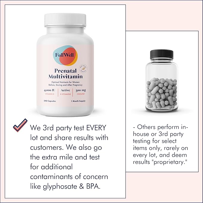 Prenatal Vitamins Lemon | choline, folate, vitamin D for fetal growth, brain development | 26 Vital Nutrients | Dietitian-formulated, OBGYN recommended, non-GMO, 3rd Party tested, 60 Servings