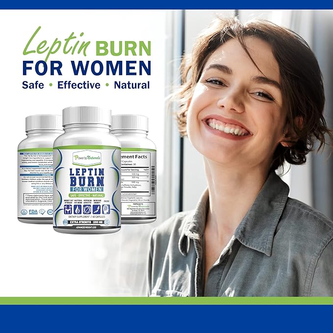 Power By Naturals Advanced Leptin Supplements for Weight Loss for Women, African Mango Leptin Weight Loss, Gluten-Free, Dietary Supplements for Weight Loss, Vegetarian, Easy to Swallow, 60 Capsules
