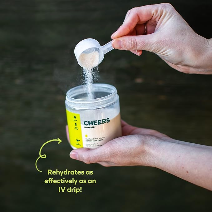 Cheers Hydrate | Oral Rehydration Solution | Electrolytes for Rapid Hydration After Drinking | Lemon Lime Flavor | 12 Servings | Electrolyte Supplement with Sodium, Potassium, Glucose