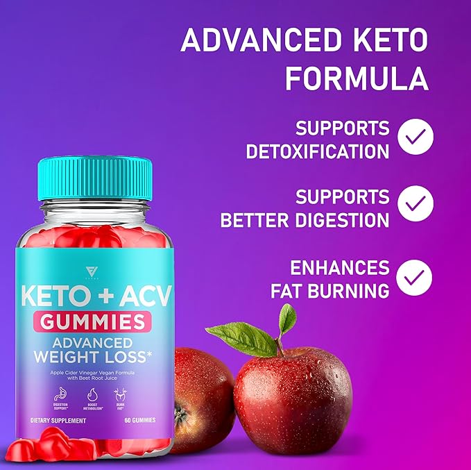 (3 Pack) Keto ACV Gummies Advanced Weight Loss, ACV Keto Gummies for Weight Loss Women Men Keto + 1000MG Apple Cider Vinegar Advanced Fat Burn Dietary Support Gummy Supplement Formula (180 Gummies)