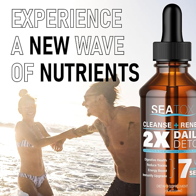 Cleanse & Renew Liquid Superfood 2 in 1 Multivitamin & Mineral Supplement for Gut & Digestive Health, Bloat, Immune Support, Cellular Health – Vegan, GF 30 Day Supply Made in USA