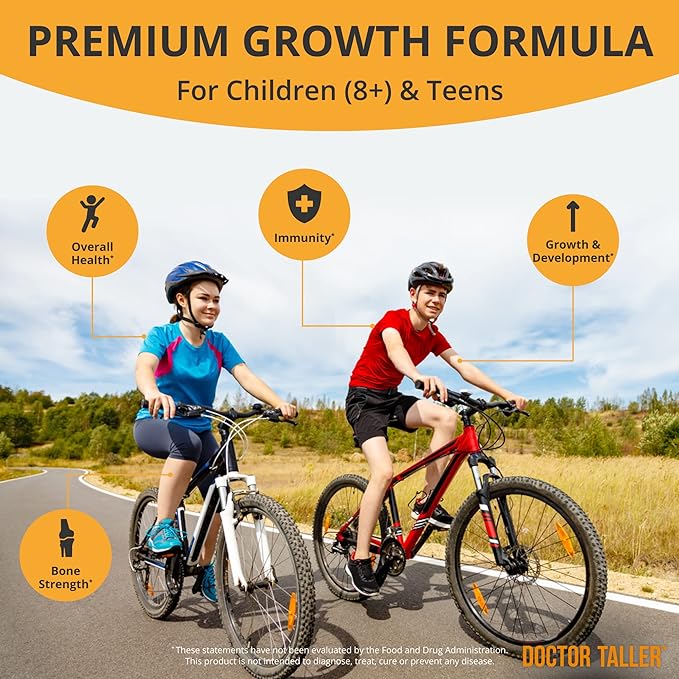 NuBest Doctor Taller - Height Growth Formula - Supports Height Growth and Immunity - Keto with Calcium, Vitamin D3, Vitamin K2, Amino Acids & Herbs for Children (8+) - 6 Pack | 6 Month Supply