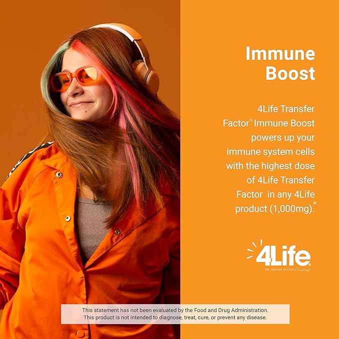 4Life Immune Boost - Wide Spectrum Immune Defense Transfer Factor, zinc, and Vitamin C - 5 Powder Packs
