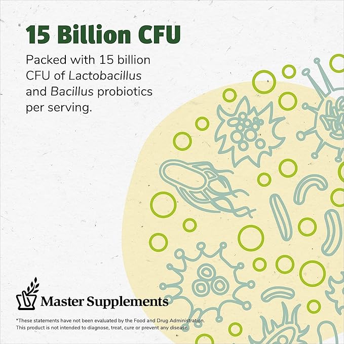 Master Supplements TruFlora - 32 Capsules, Pack of 2 - Blend of Probiotics & Enzymes - Promotes Optimal Gut Health & Boosts Energy - Gluten Free - 64 Total Servings