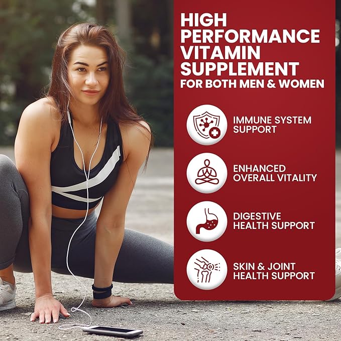 Tri-Core Essentials - 3 A Day Comprehensive Multivitamin Multimineral Complex with Probiotics, Prebiotics, Digestive Enzymes, Mushrooms, Adaptogens, and 45 Fruits and Vegetables - 180 Tablets