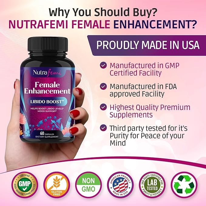 Libido Booster for Women Fast Acting - Female Libido Booster for Hormonal Balance, Mood & Drive - with Maca Root, Ginseng, Tribulus, Gingko & Ashwagandha - 60 Capsules