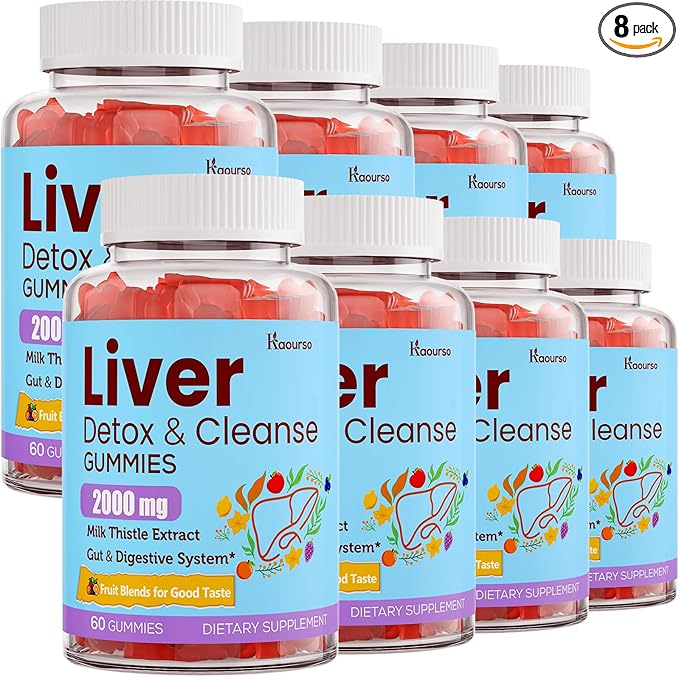Liver Cleanse Detox & Repair Gummies 3000mg | Milk Thistle 2000mg with Turmeric Dandelion Root & Artichoke for L*iver Detox, Cleanse & Renew, Antioxidant, Gut, Skin Health - Fruit Flavor, 480 Gummies