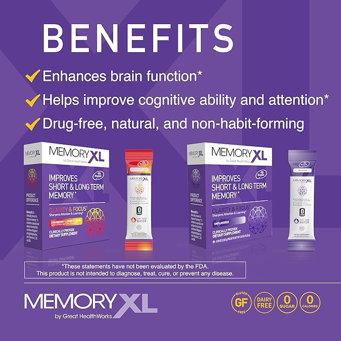 OmegaXL Joint Support Supplement for Relief - Natural Muscle Support, Green Lipped Mussel Oil, 60 Ct (2 Pack). MemoryXL, Magnesium L-Threonate Brain Supplement - Memory & Focus Cranberry Lemon 30 Pack