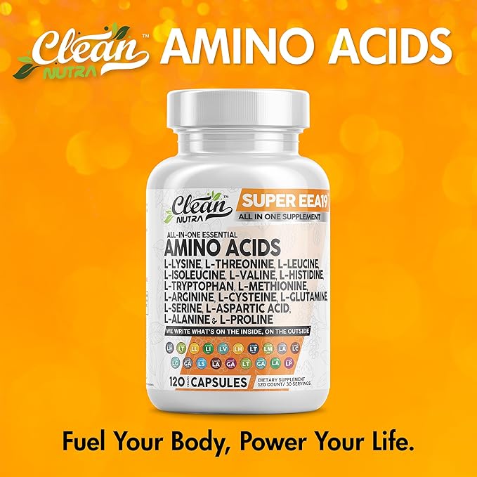 Amino Acids Supplement L-Lysine, L-Threonine, L-Leucine, Isoleucine, Valine, L-Histidine, L-Tryptophan, L-Methionine, L-Arginine, L-Cysteine, L-Glutamine, L-Serine, Aspartic Acid, Alanine, L-Proline