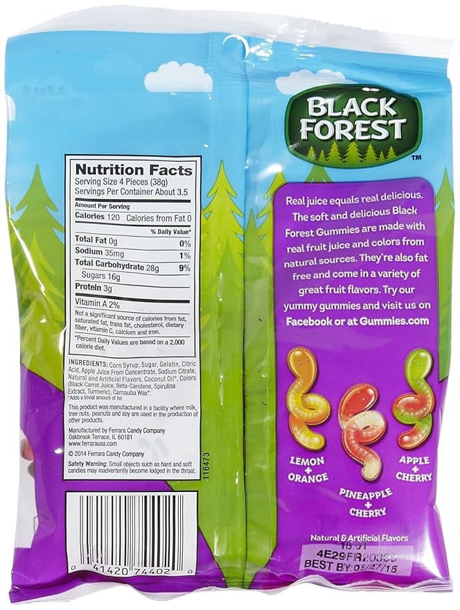 Black Forest Gummies-Gummy Worms- 4.5 Ounce (Pack of 3)