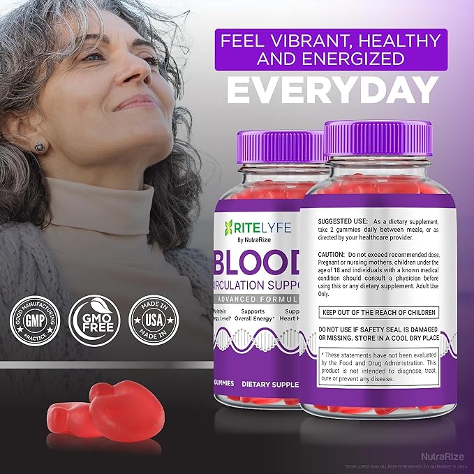 RiteLyfe Gummies, Official Rite Lyfe Blood Gummies, All Natural Stabilizer to Maintain Stable Healthy Levels and Overall Wellness, Premium Formula RiteLyfe Gomitas Review (60 Gummies)