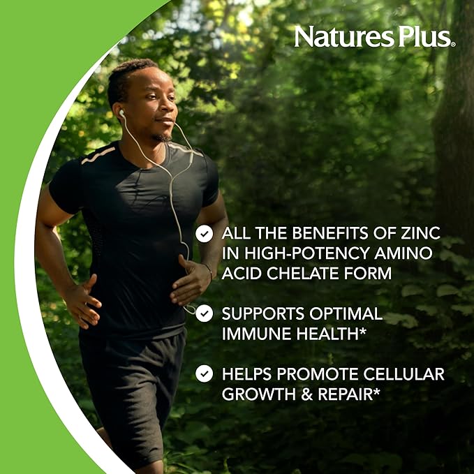 NaturesPlus Zinc 10 mg - 90 Tablets, Pack of 2 - Supports Immune Health & Overall Well-Being - High-Potency Amino Acid Chelate Form - Gluten Free, Vegetarian - 180 Total Servings