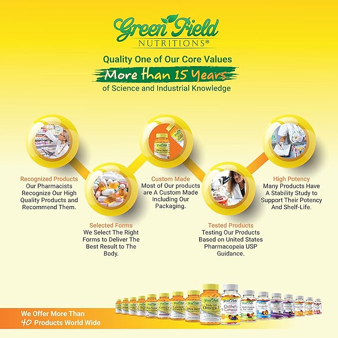 Greenfield Nutritions Smart Kids Halal Omega 3 Gummies with DHA - 60 Halal Vitamins for Kids, Supports Brain & Immune Health - Vegan, Non-GMO, Gluten, Gelatin-Free and Peanut-Free Halal Gummy Vitamins