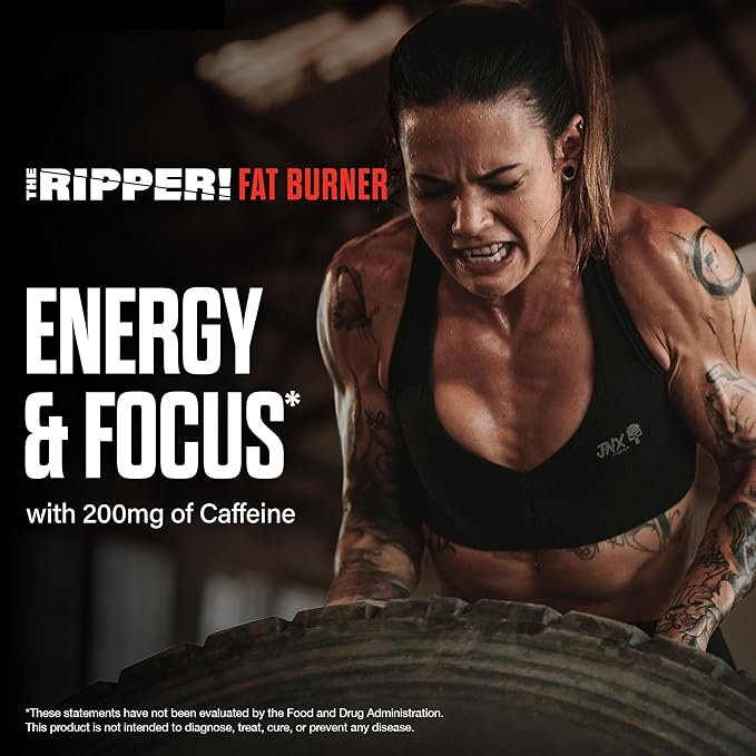 JNX SPORTS The Ripper! Shredding Thermogenic Fat Burner - Dark Grape 30 Servings | Advanced Fast Acting Thermogenic Pre-Workout, Appetite Suppressant for Men & Women