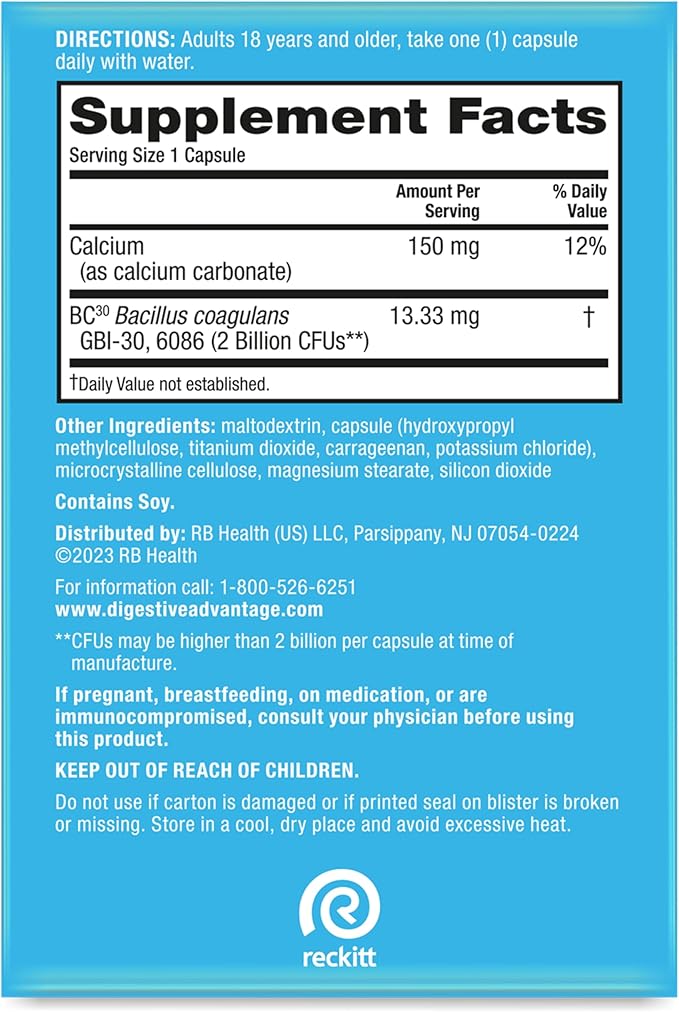 Digestive Advantage Probiotics For Digestive Health, Daily Probiotics For Women & Men, Supports Gut Health, Occasional Bloating & Diarrhea, Minor Abdominal Discomfort, & Immune Support, 80ct Capsules