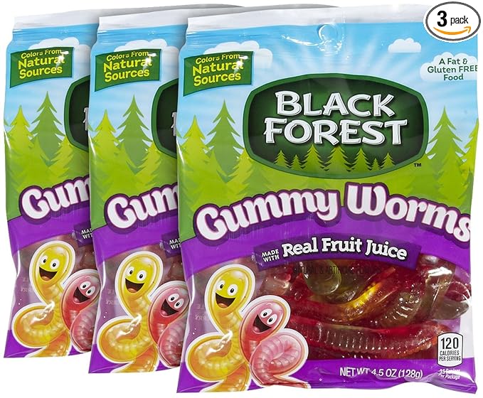 Black Forest Gummies-Gummy Worms- 4.5 Ounce (Pack of 3)