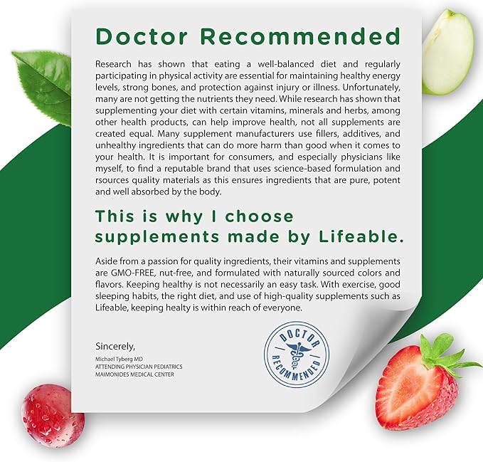 Lifeable Iron Gummies | 20mg | with Vitamin C | Great Tasting Blood Builder Iron Supplement | Iron with Vitamin C for Iron Deficiency | Iron Gummies for Women, Men, Adults | 90 Gummies