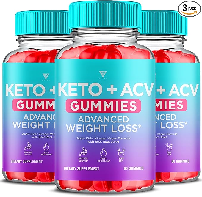 (3 Pack) Keto ACV Gummies Advanced Weight Loss, ACV Keto Gummies for Weight Loss Women Men Keto + 1000MG Apple Cider Vinegar Advanced Fat Burn Dietary Support Gummy Supplement Formula (180 Gummies)