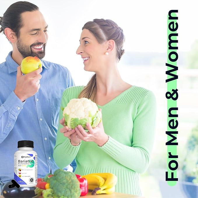 All-in-One Bariatric Multivitamin with Iron - Made in USA - for Men & Women - Supports Gastric Sleeve & Bypass with 42+ Fruit & Veggie Blend - 60 Liquid Capsules