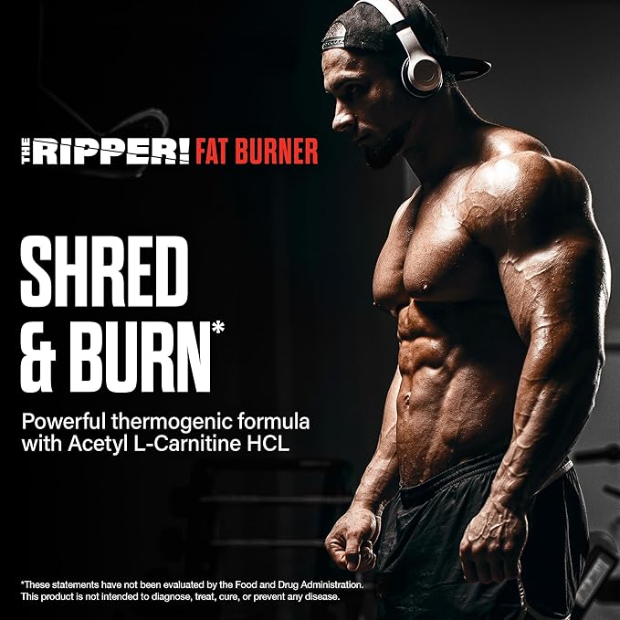 JNX SPORTS The Ripper! Shredding Thermogenic Fat Burner - Blue Raspberry 30 Servings | Advanced Fast Acting Thermogenic Pre-Workout, Appetite Suppressant for Men & Women