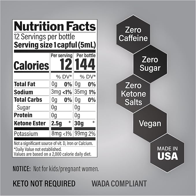 KetoneAid KE4 Pro Ketone Ester Drink | Not a Ketone Salt, No Sugar, No Caffeine | Exogenous D-BHB Ester | 12 Serving Per Bottle (3 Count)