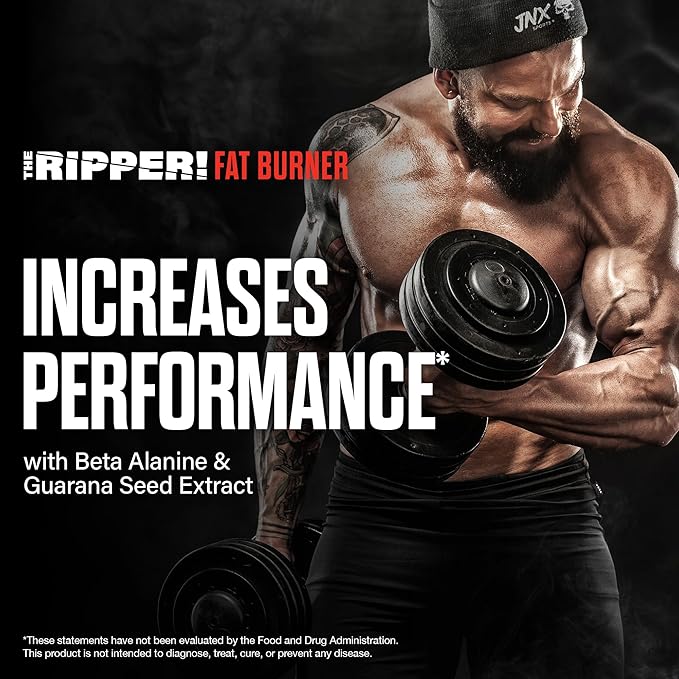 JNX SPORTS The Ripper! Shredding Thermogenic Fat Burner - Dark Grape 30 Servings | Advanced Fast Acting Thermogenic Pre-Workout, Appetite Suppressant for Men & Women