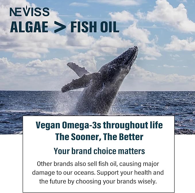 Vegan Omega 3 Gummies 1000mg w/MethylFolate, Vitamin B12, Plant Based DHA 460mg & EPA 230mg for Brain, Joint, Eye & Immunity, Sugar Free Fish Oil Omega 3 Supplements Alternative for Adults, 60 Cts