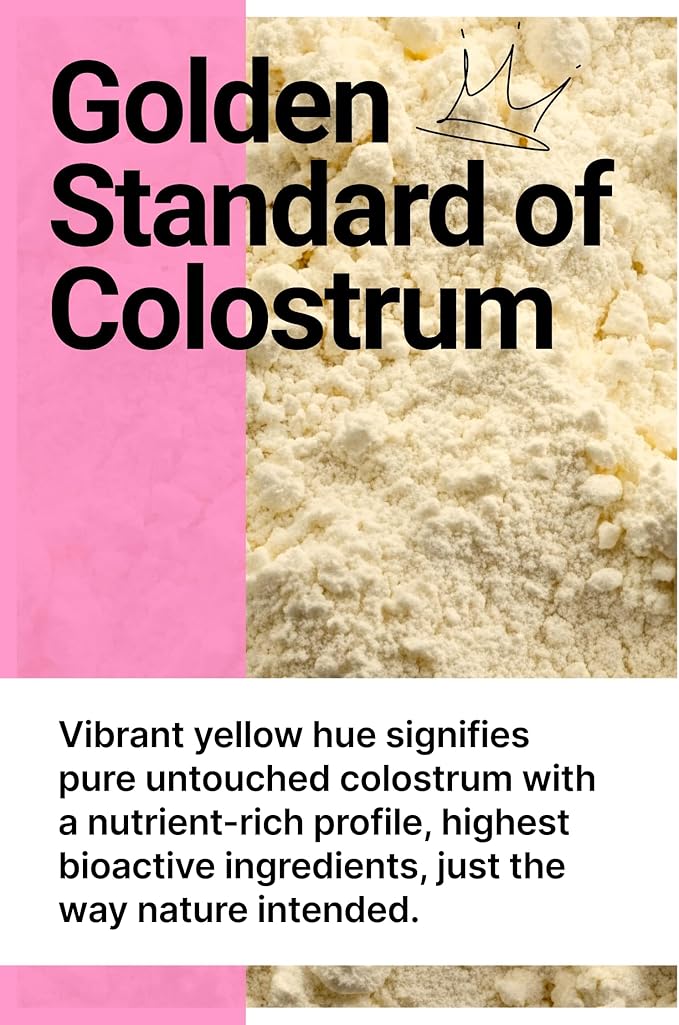 Cowabunga Colostrum - Premium, Pure & Unaltered Colostrum Powder Supplement - for Immune Support, Gut Health, Muscle Recovery & Wellness with Supergut - Kosher & Halal Certified Calostro