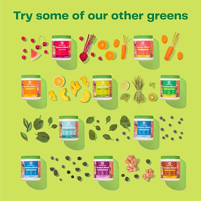 Amazing Grass Greens Superfood Powder: Greens Powder with Digestive Enzymes & Probiotics, Organic Spirulina, Chlorella, and Beet Root Powder, Chocolate, 100 Servings