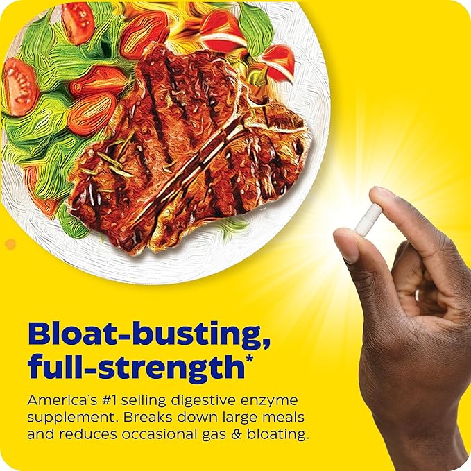 Enzymedica Digest Gold + ATPro, Maximum Strength Digestive Enzymes, Helps Digest Large Meals for Instant Bloating Relief, 180 Count