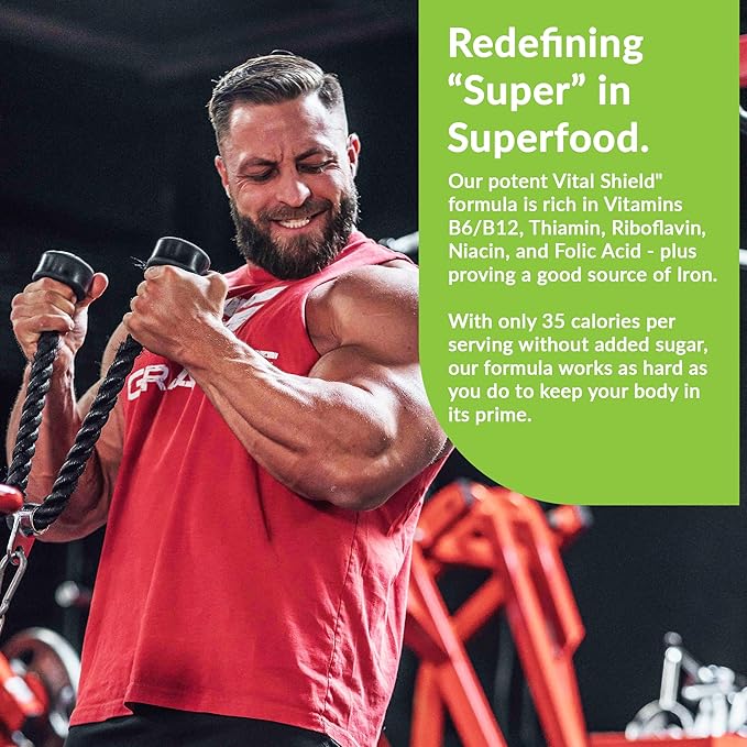 Granite Supplements Vital Shield - (30 Servings) Greens Superfood Powder - Fruit & Vegetable Super Foods Powder for Performance, Gut Health, Immunity & Nutrition, Lemon Lime Berry Greens