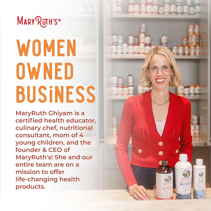 MaryRuth's Liquid Multivitamin + Lustriva® Hair Growth for Women| Biotin 10000mcg | Vitamin D | B Vitamins | Clinically Tested for Thicker Hair, Wrinkles, Fine Lines, Skin Care | Ages 18+ | 30 Fl Oz