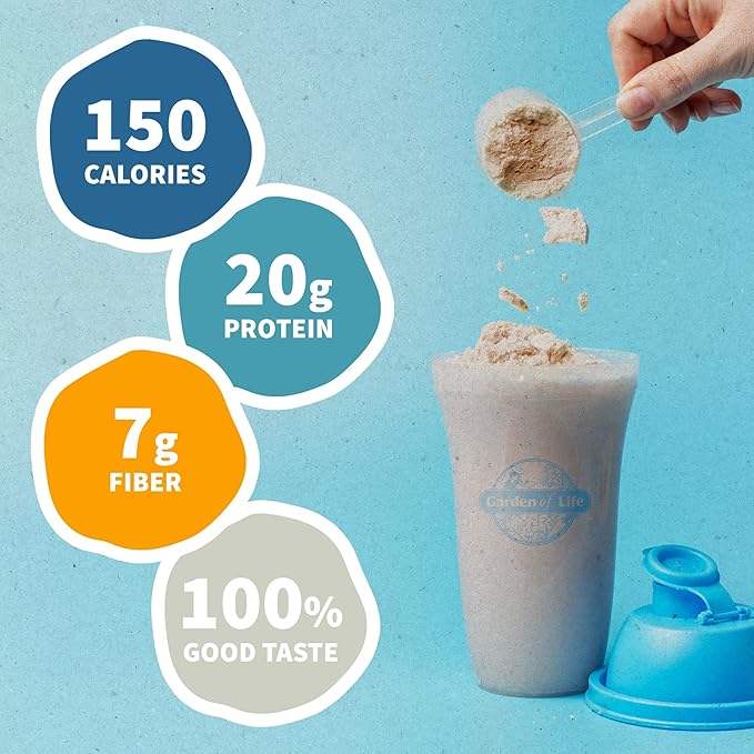 Garden of Life Meal Replacement Shakes, Vegan Protein Powder, Raw Organic Protein Powder, Vanilla Chai Protein Powder with Plant Based Pea Protein, Sprouts, Greens, Probiotics, Dairy Free 28 Servings