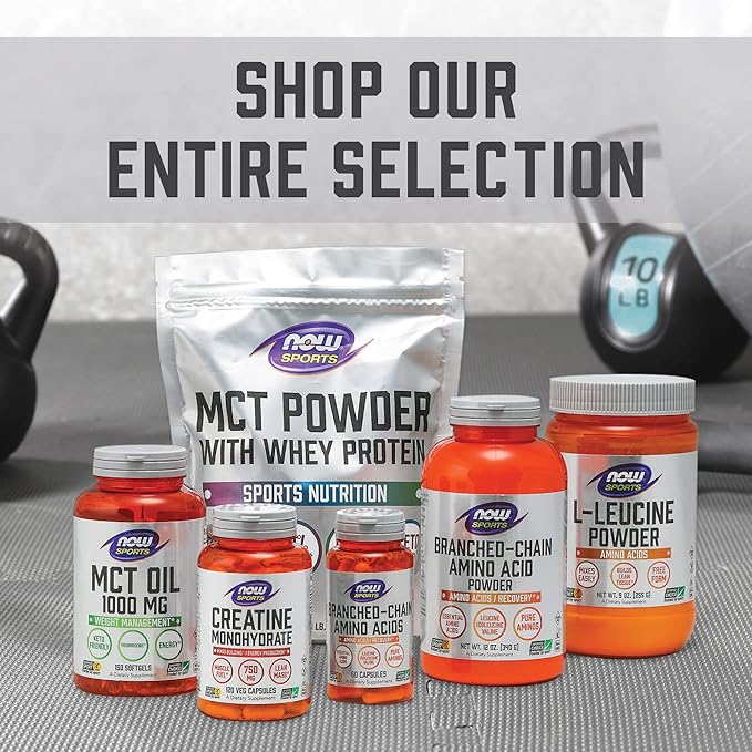 NOW Foods Sports Nutrition, Branched Chain Amino Acids, With Leucine, Isoleucine and Valine, 120 Veg Capsules