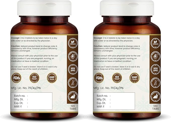 Arogyavardhini Vati Tablets - Natural Detox and Liver Health Support | for Spleen Enlargement | Reduces Bloating | for Nutrient Absorption Improvement | 120 Tablets (240)