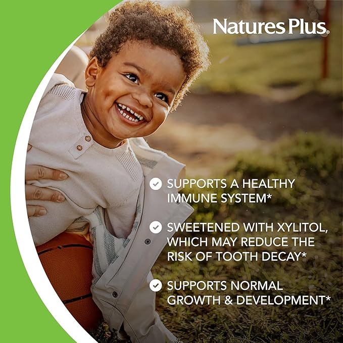 Natures Plus Animal Parade Gold Children's Chewable Multivitamin - Natural Cherry Flavor - 120 Animal Shaped-Tablets, Pack of 2 - with Vitamin D3, K2 & Probiotics - 120 Total Servings