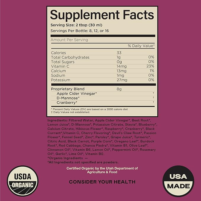 Complete Natural Products Urinary Tract Complete 8oz - Liquid Supplement for a Urinary Tract Cleanse, Defense, Health, and Treatment with Organic Cranberry & Organic D-Mannose
