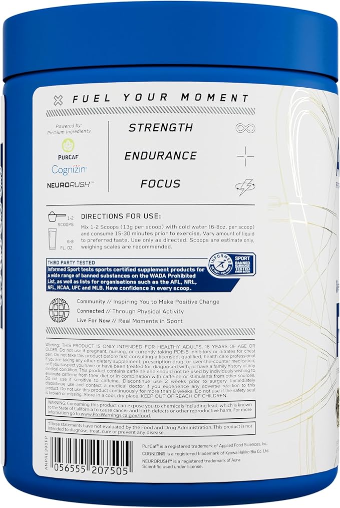 AN Performance Pre-Workout Powder Supplement for Men & Women | Energy Drink Mix with 300mg Caffeine + Beta Alanine + Citrulline | Third-Party Tested | Fruit Punch | 30 Servings