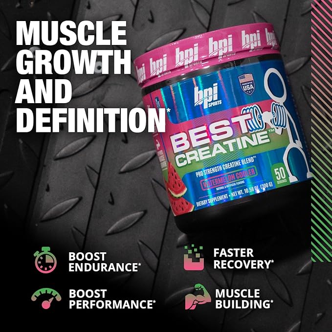 BPI Sports Best Creatine - Includes 6 Advanced Forms of Creatine - Supports Muscle Building and Post-Workout Recovery - Watermelon Cooler, 50 Servings