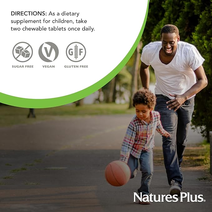 NaturesPlus Animal Parade Sugar-Free Children's Calcium, Vanilla Sundae Flavor - 90 Chewable Animal Shaped Tablets, Pack of 2 - Magnesium for Bone Health - Gluten Free - 90 Servings